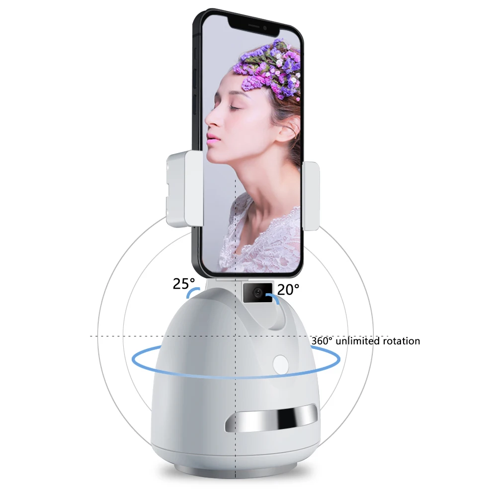 Face Tracking Cell Mobile Phone Holder Desktop Phone Stand with 360 Rotate Smart Object Track Camera Cradle for iPhone Android
Face Tracking Cell Mobile Phone Holder Desktop Phone Stand with 360 Rotate Smart Object Track Camera Cradle for iPhone Android