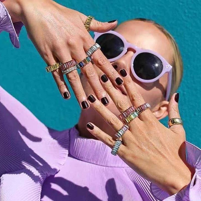 New Fashion Cocktail Crystal Pave Rings For Women Party Colorful Gold Plated Crystal Rings
New Fashion Cocktail Crystal Pave Rings For Women Party Colorful Gold Plated Crystal Rings