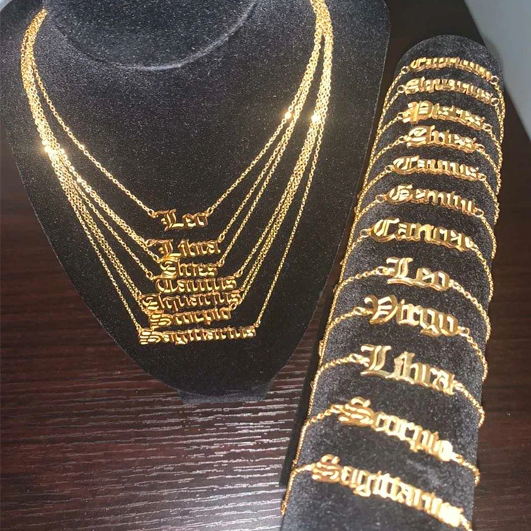 Stainless steel Gold Plated chinese zodiac sign pendant bracelet necklace jewelry set, Picture
Stainless steel Gold Plated chinese zodiac sign pendant bracelet necklace jewelry set, Picture