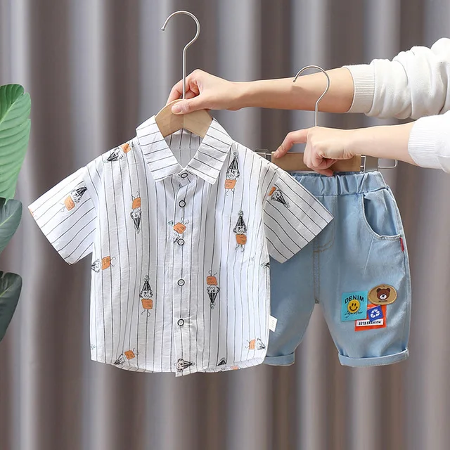 Cheap price baby clothes sets summer new short sleeves shirt and shorts 2 piece fashion striped clothes sets for unisex, White/yellow/blue
Cheap price baby clothes sets summer new short sleeves shirt and shorts 2 piece fashion striped clothes sets for unisex, White/yellow/blue