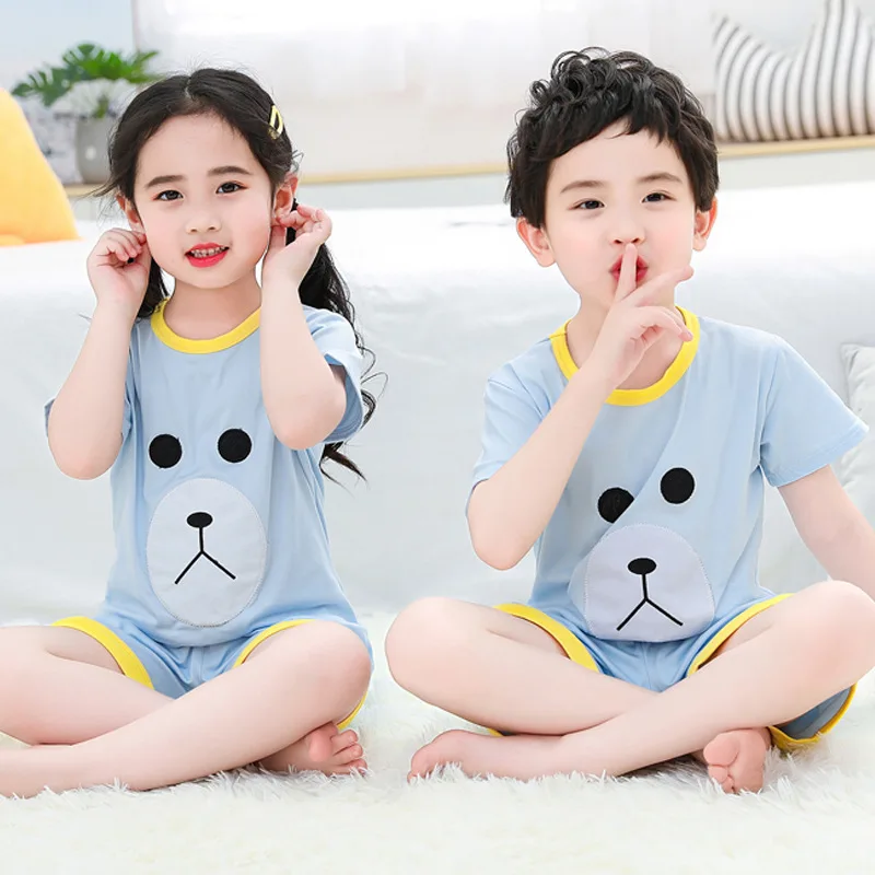 Children's boys short-sleeved round neck home service girls' wear thin summer cartoon kids princess baby suit pajamas, As show
Children's boys short-sleeved round neck home service girls' wear thin summer cartoon kids princess baby suit pajamas, As show