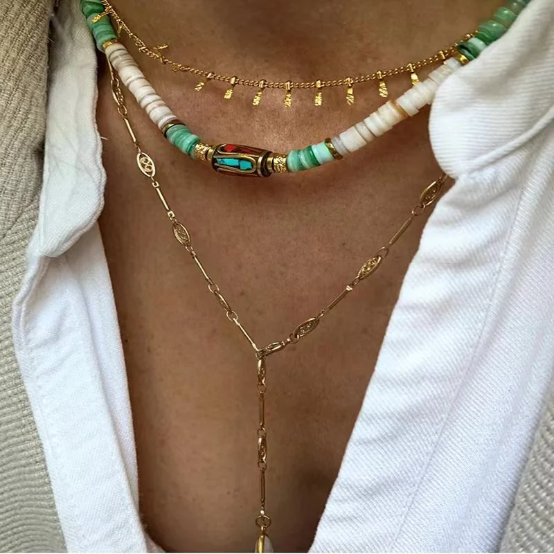 White Green Shell Bohemian Style Handmade Ceramic Jewelry Necklace Fashion Elegant Simple Woman Gift 2023
White Green Shell Bohemian Style Handmade Ceramic Jewelry Necklace Fashion Elegant Simple Woman Gift 2023