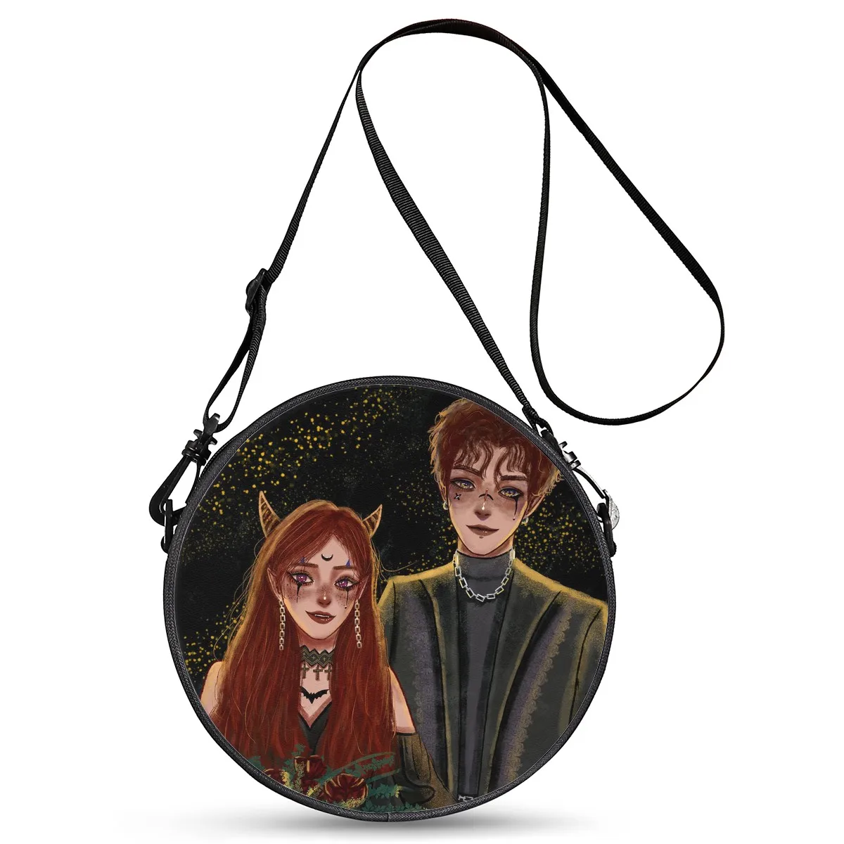 Designer custom round halloween couple universal leather messenger bag suitable for party holiday small order spot, Customize your design
Designer custom round halloween couple universal leather messenger bag suitable for party holiday small order spot, Customize your design