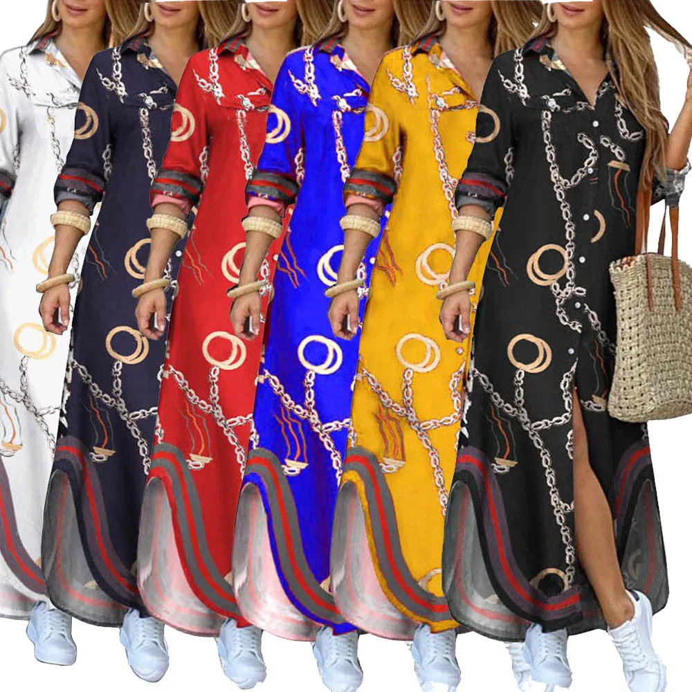 S-4XL bohemian style long sleeve chain printed shirt blouse plus size maxi long dresses women long dress
S-4XL bohemian style long sleeve chain printed shirt blouse plus size maxi long dresses women long dress