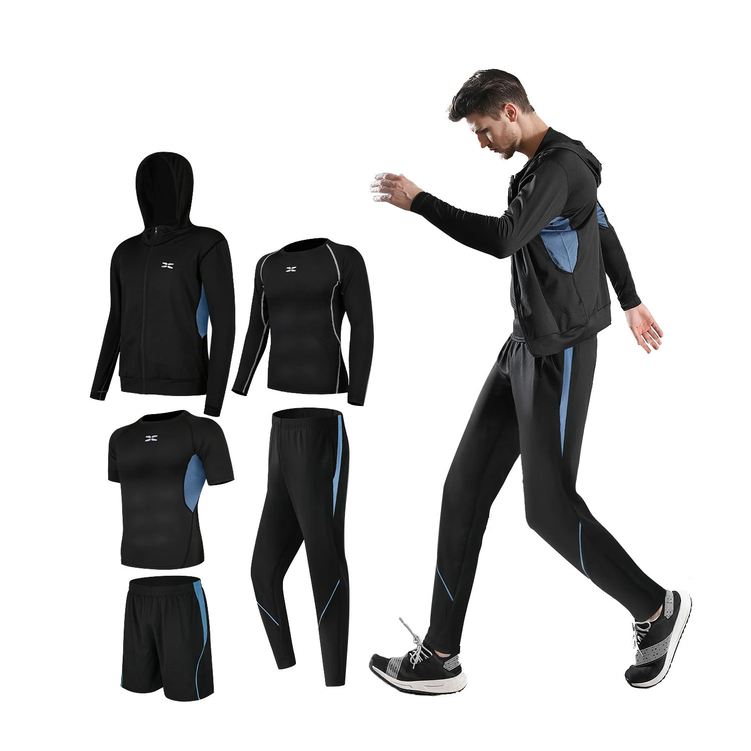 Men's Loose Quick Dry Outdoor Morning Run Sport Wear Fitness Suit Gym Five-piece Set Training Suit, As picture
Men's Loose Quick Dry Outdoor Morning Run Sport Wear Fitness Suit Gym Five-piece Set Training Suit, As picture
