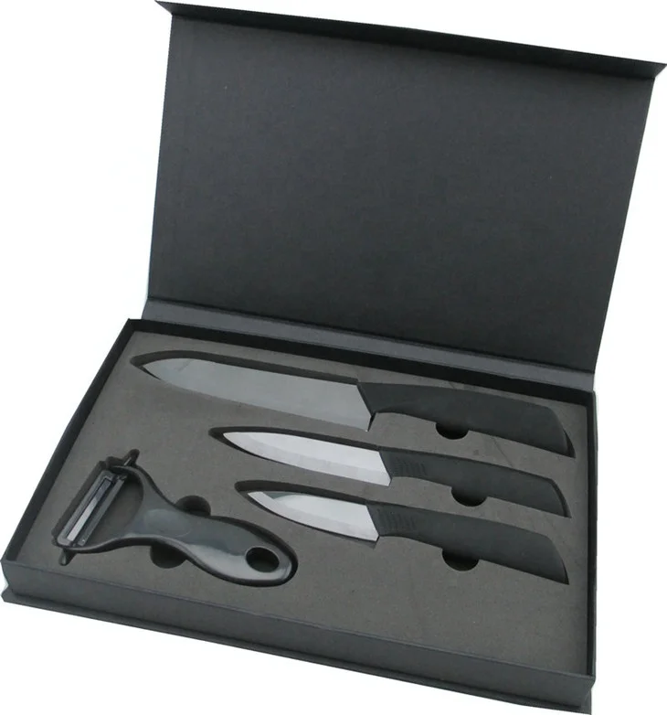 Kitchen Blade Ceramic Knives Set With Storage Paper Rigid Gift Box