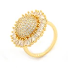 Wholesale Low MOQ Creative Women Jewelry Gold Plated Micro Pave Sunflower Women Ring