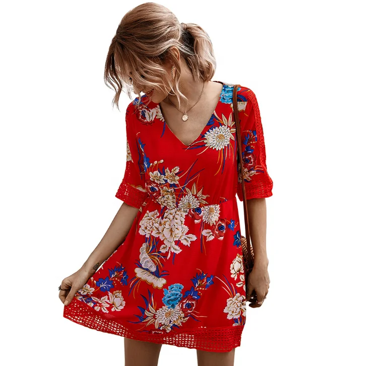 China Manufacturer Casual Hollow Out Elastic Waist Mini A Line Floral Dress, Multi colors
China Manufacturer Casual Hollow Out Elastic Waist Mini A Line Floral Dress, Multi colors