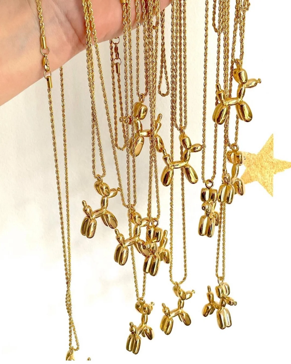 2021 Newest Cute Balloon Dog Necklace Fashion Copper Gold Plated Pendant Jewelry Unisex For Gift Party, Picture shows
2021 Newest Cute Balloon Dog Necklace Fashion Copper Gold Plated Pendant Jewelry Unisex For Gift Party, Picture shows