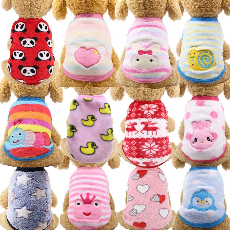 Cartoon Flannel Warm Dog Clothes Teacup Dog Cat Teddy Clothes Vest Pet Apparel
Cartoon Flannel Warm Dog Clothes Teacup Dog Cat Teddy Clothes Vest Pet Apparel