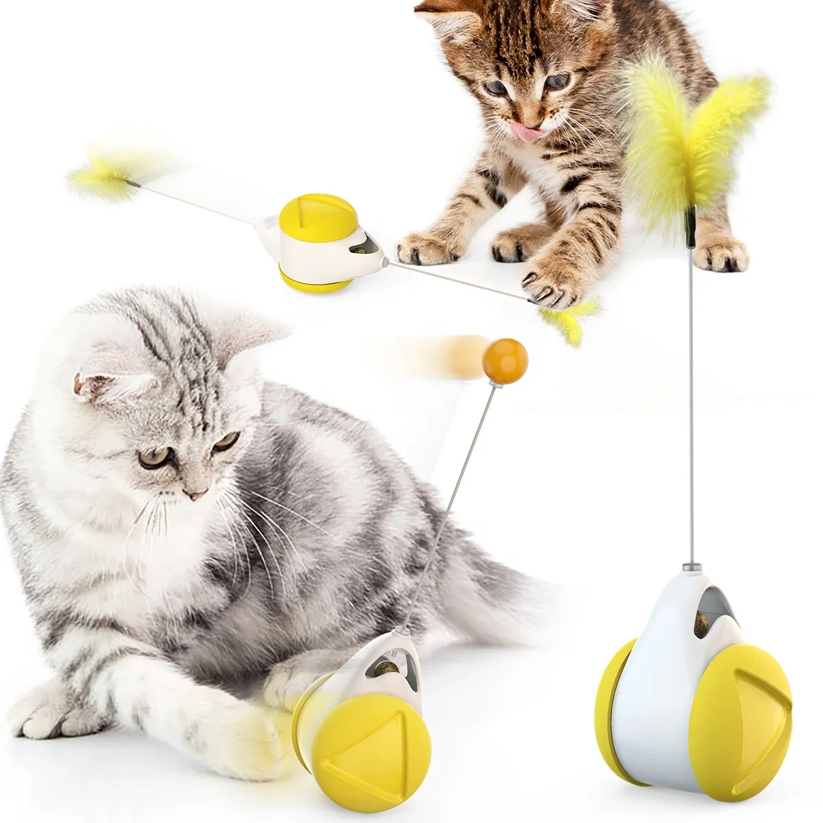 Midepet Funny Wheel Interactive Feather&Ball Original Cat Stick Toys Cat Tumbler Swing Toys For Kittens Puppies Small Dogs, Light blue,yellow,light green
Midepet Funny Wheel Interactive Feather&Ball Original Cat Stick Toys Cat Tumbler Swing Toys For Kittens Puppies Small Dogs, Light blue,yellow,light green