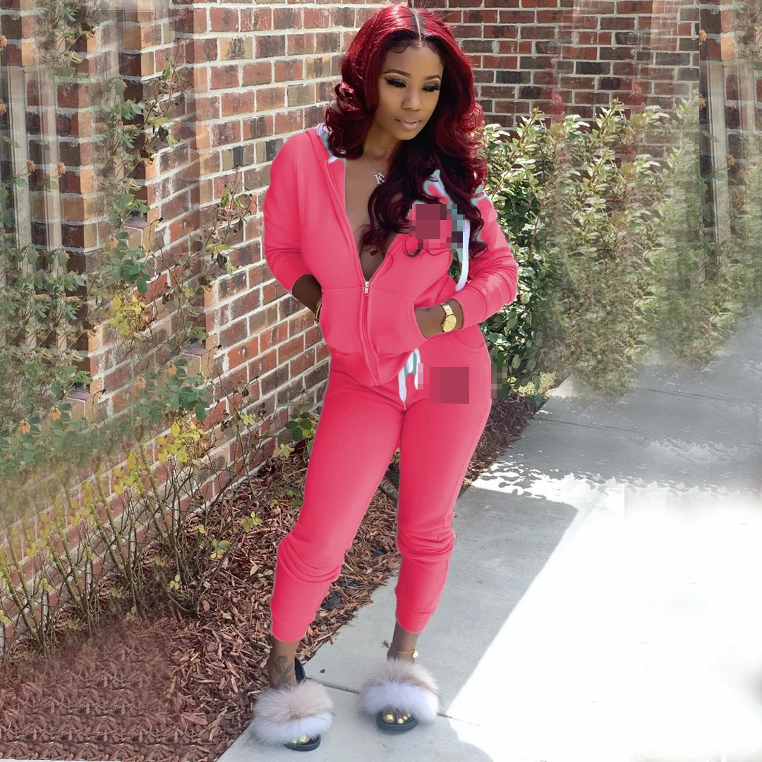 2021Popular gym fitness casual fall clothing zipper tracksuit jogger sweatsuit set for women
2021Popular gym fitness casual fall clothing zipper tracksuit jogger sweatsuit set for women