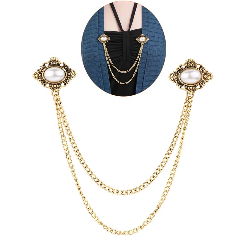 Women Sweater Shawl Chain Clips Vintage Brooches Antique Elegant Fashion Cardigan Collar Holders Decorations Pin Brooch
Women Sweater Shawl Chain Clips Vintage Brooches Antique Elegant Fashion Cardigan Collar Holders Decorations Pin Brooch