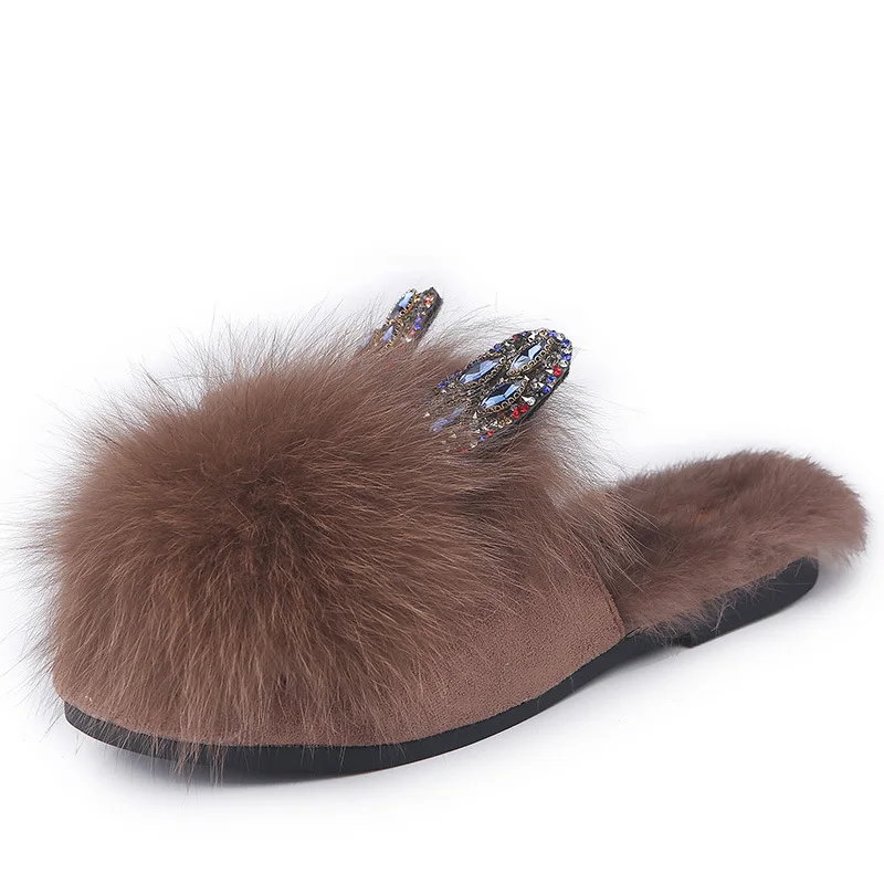 New Design Womens Faux Slippers Rhinestone Fluffy Animal Slippers Women, Customized color
New Design Womens Faux Slippers Rhinestone Fluffy Animal Slippers Women, Customized color