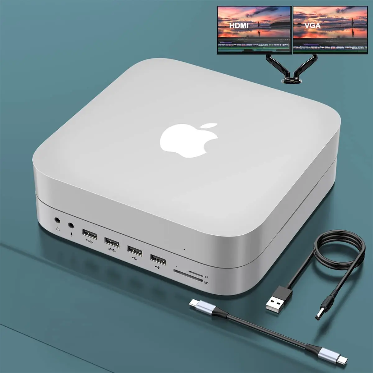 12 in 1 Mini Dock Stand 4K HDMI VGA SATA SSD Enclosure Mac Mini Stand Hub for Mac Mini M1
12 in 1 Mini Dock Stand 4K HDMI VGA SATA SSD Enclosure Mac Mini Stand Hub for Mac Mini M1