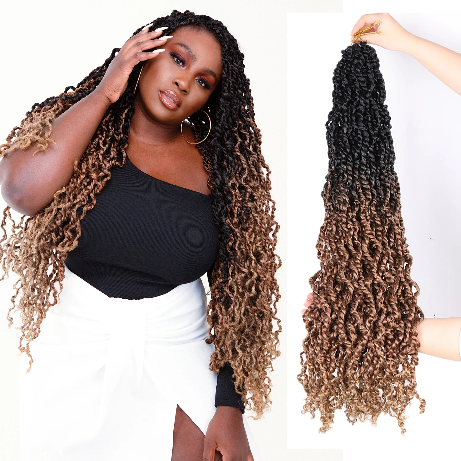 Extra Long 18" 28" Wholesale Pre-Looped Majesty Twist Curly Senegalese Passion Twist Dreadlocks Crochet Braids Hair Extensions
Extra Long 18" 28" Wholesale Pre-Looped Majesty Twist Curly Senegalese Passion Twist Dreadlocks Crochet Braids Hair Extensions
