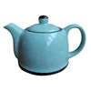 Wholesale personalized blue with white dots glaze ceramic teapot sets porcelain coffee pot
