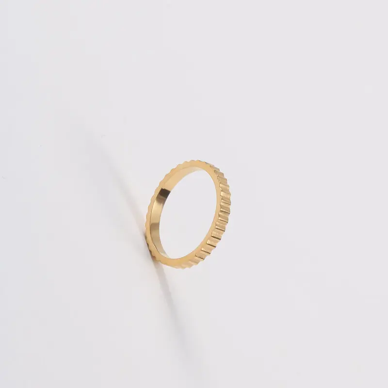 

Joolim Jewelry Wholesale 18K PVD Gold Plated Stainless Steel Narrow Gear Shape Rings for Women