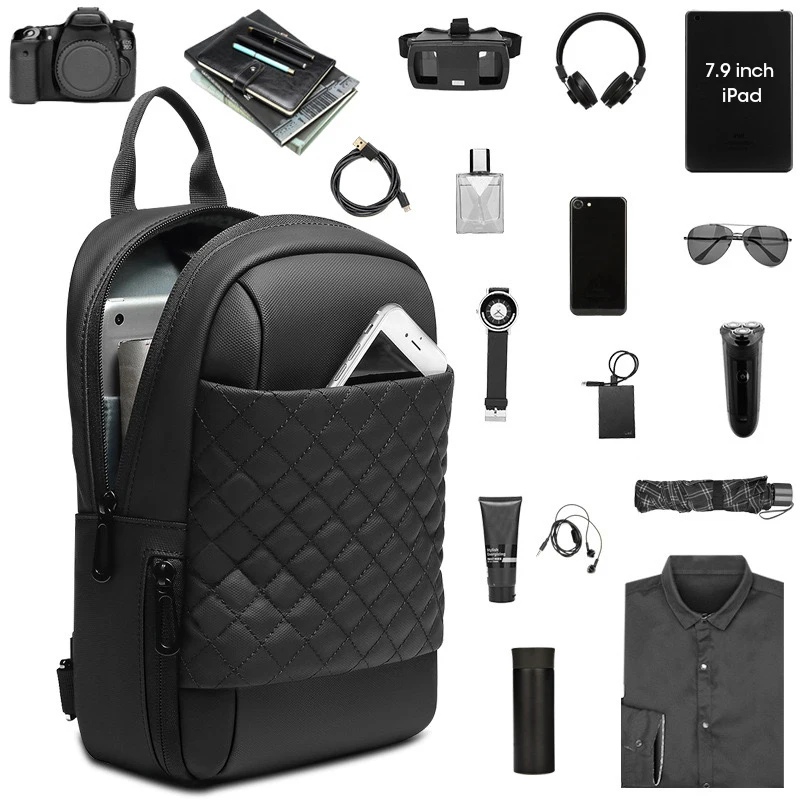 Korean style polyester shoulder sling bag handbag men chest sling bag, Black grey
Korean style polyester shoulder sling bag handbag men chest sling bag, Black grey