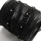 Wholesale black color glass crystal rhinestone lace embroidery beaded chain lace trimming