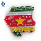 New Fridge Magnet Metal Suriname Map Tourist Travel Souvenir Gift