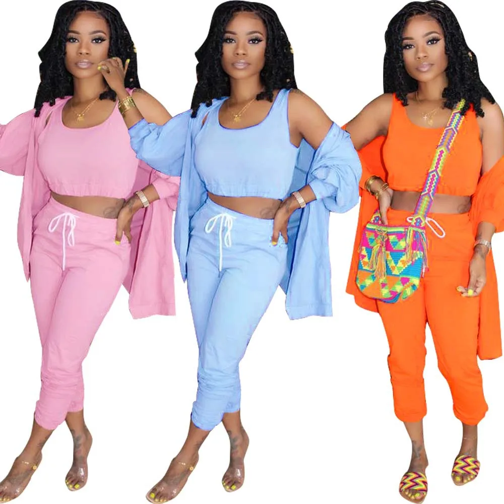 3 Piece Set Women Waistcoat Long Sleeve Cardigan Coat Bodycon Drawstring Pants Tube Top 3 Piece Set For Female Women's Suits
3 Piece Set Women Waistcoat Long Sleeve Cardigan Coat Bodycon Drawstring Pants Tube Top 3 Piece Set For Female Women's Suits