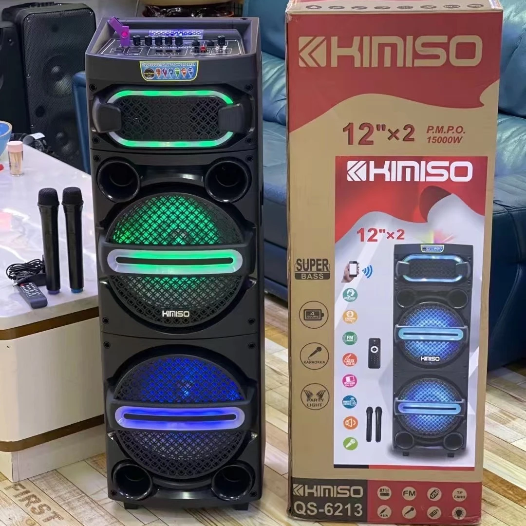 QS-6213 New trending Double 12inch speaker party big speaker with coloured lights, Black
QS-6213 New trending Double 12inch speaker party big speaker with coloured lights, Black