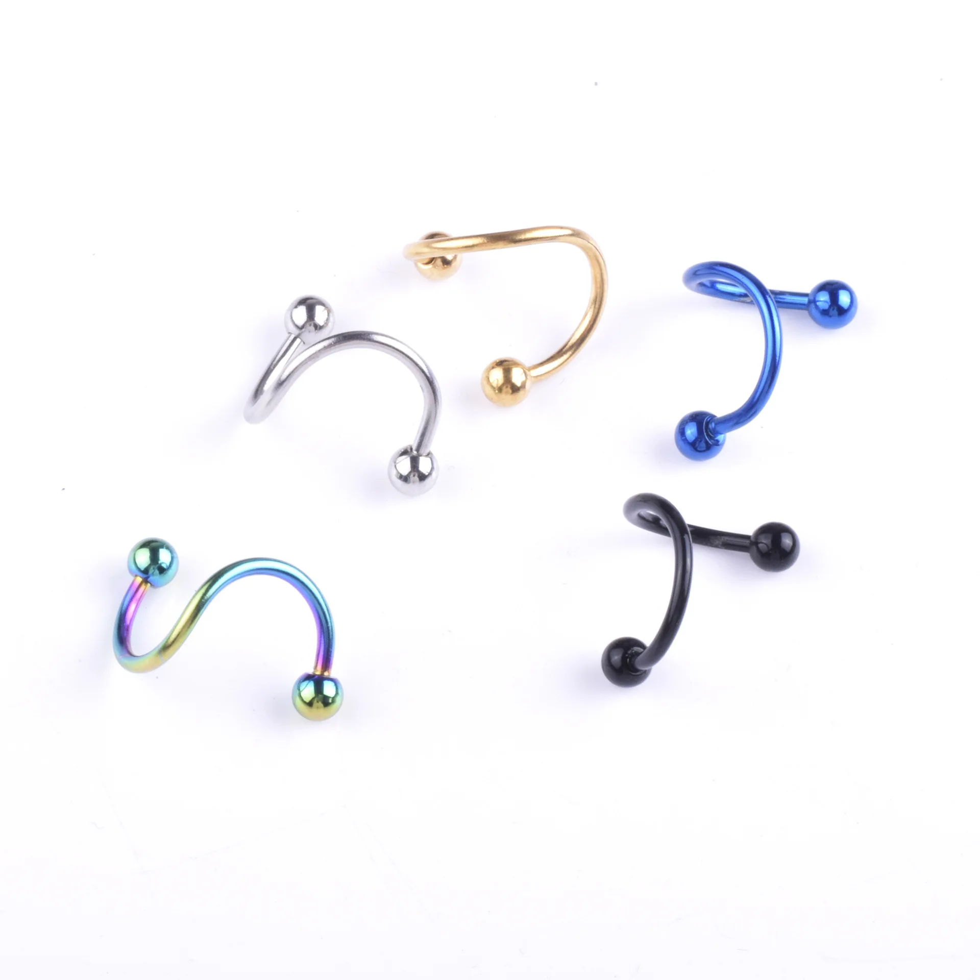 Stainless Steel Twist Nose Stud Spiral Lip Piercing Plated Nostril Screw Labret, Silver,gold,black,blue ,rainbow
Stainless Steel Twist Nose Stud Spiral Lip Piercing Plated Nostril Screw Labret, Silver,gold,black,blue ,rainbow