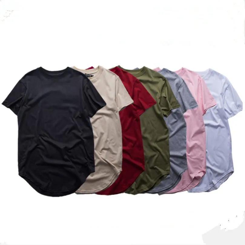 

TS166 Summer men fashion cotton extended t shirt longline hip hop tee shirts made in china