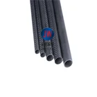 China Factory Customized Machine Braided 3k Braided Carbon Fiber Round Tube Black with Twill Weave