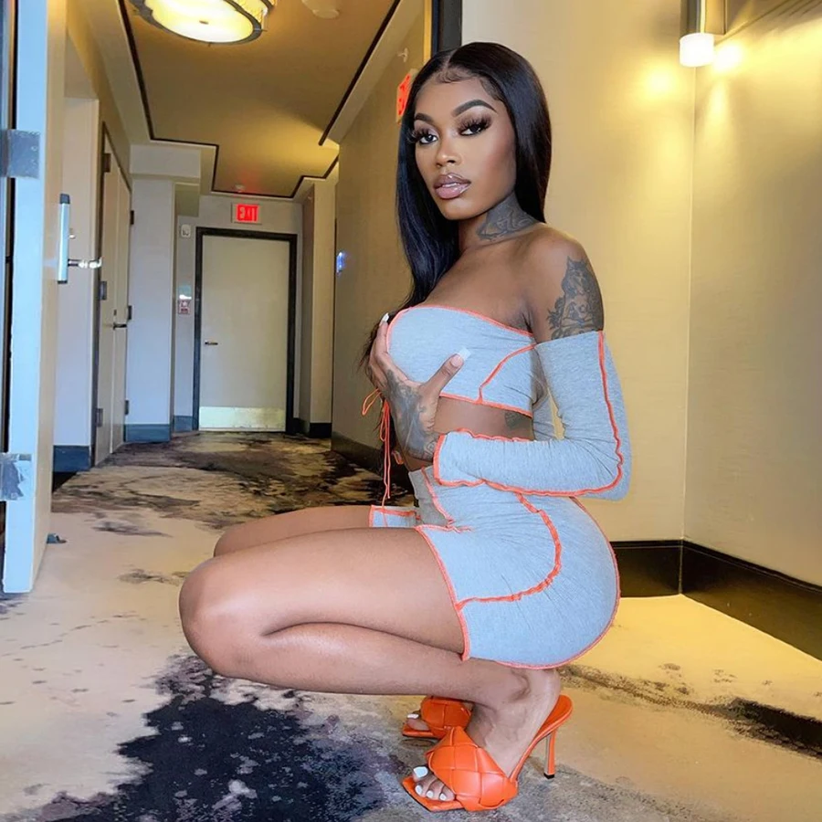 Peeqi tube top with sleeves and short pants Patchwork Bandage Long Sleeve Crop Top Matching Sets 3 piece set women
Peeqi tube top with sleeves and short pants Patchwork Bandage Long Sleeve Crop Top Matching Sets 3 piece set women