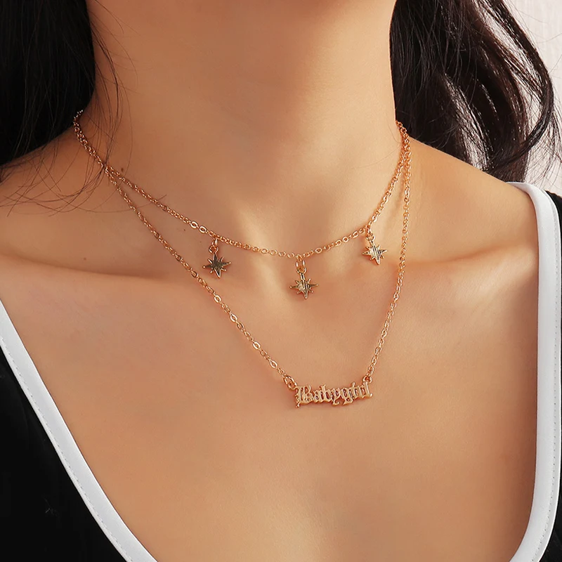 NZ1203 Star Letter Shape Slim Gold Chains Elegant Fashion Women Girls Unisex High Quality Pendant Jewelry Necklace 2021
NZ1203 Star Letter Shape Slim Gold Chains Elegant Fashion Women Girls Unisex High Quality Pendant Jewelry Necklace 2021