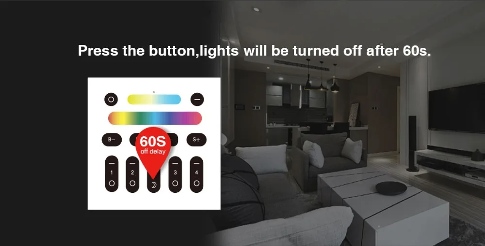 Gledopto RF remote rgb touch controller zigbee plus products Wall mounted switch dimmable - ANKUX.COM