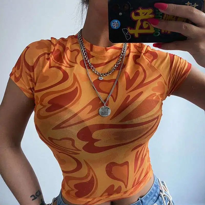2021 new arrivals fashion summer short sleeve Mesh printed camis women ladies tank Tops, As picture
2021 new arrivals fashion summer short sleeve Mesh printed camis women ladies tank Tops, As picture