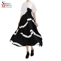 2019 Summer Hot Sale Black White Patchwork Irregular Oversize Women Casual Long T-shirt Dress With Pocket
2019 Summer Hot Sale Black White Patchwork Irregular Oversize Women Casual Long T-shirt Dress With Pocket