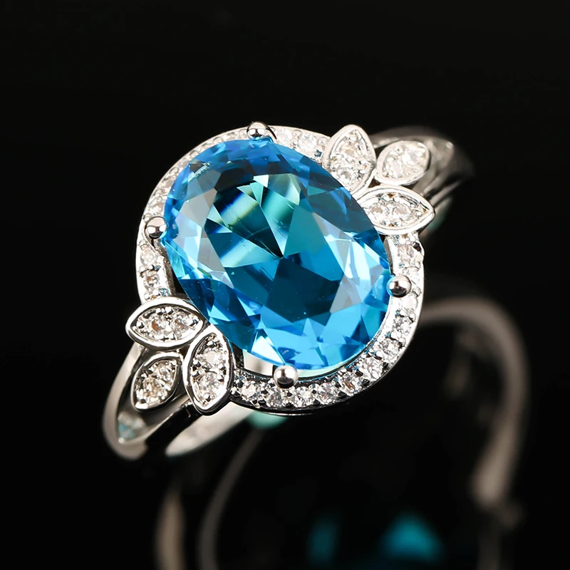 Oval Cut Young Girls Glossy Big Blue Gem Ring Sapphire Sister's Birthday Ring, Silver
Oval Cut Young Girls Glossy Big Blue Gem Ring Sapphire Sister's Birthday Ring, Silver