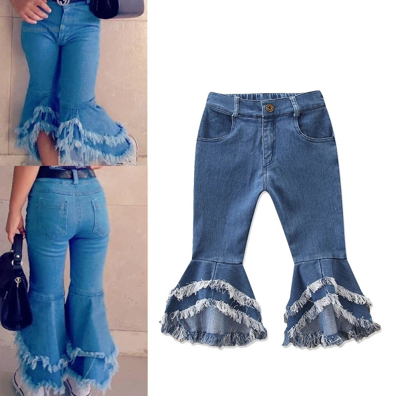 Children Flare Tassel Pants INS Boot Cut Baby Girls Denim Trousers plus size pants & jeans M37
Children Flare Tassel Pants INS Boot Cut Baby Girls Denim Trousers plus size pants & jeans M37