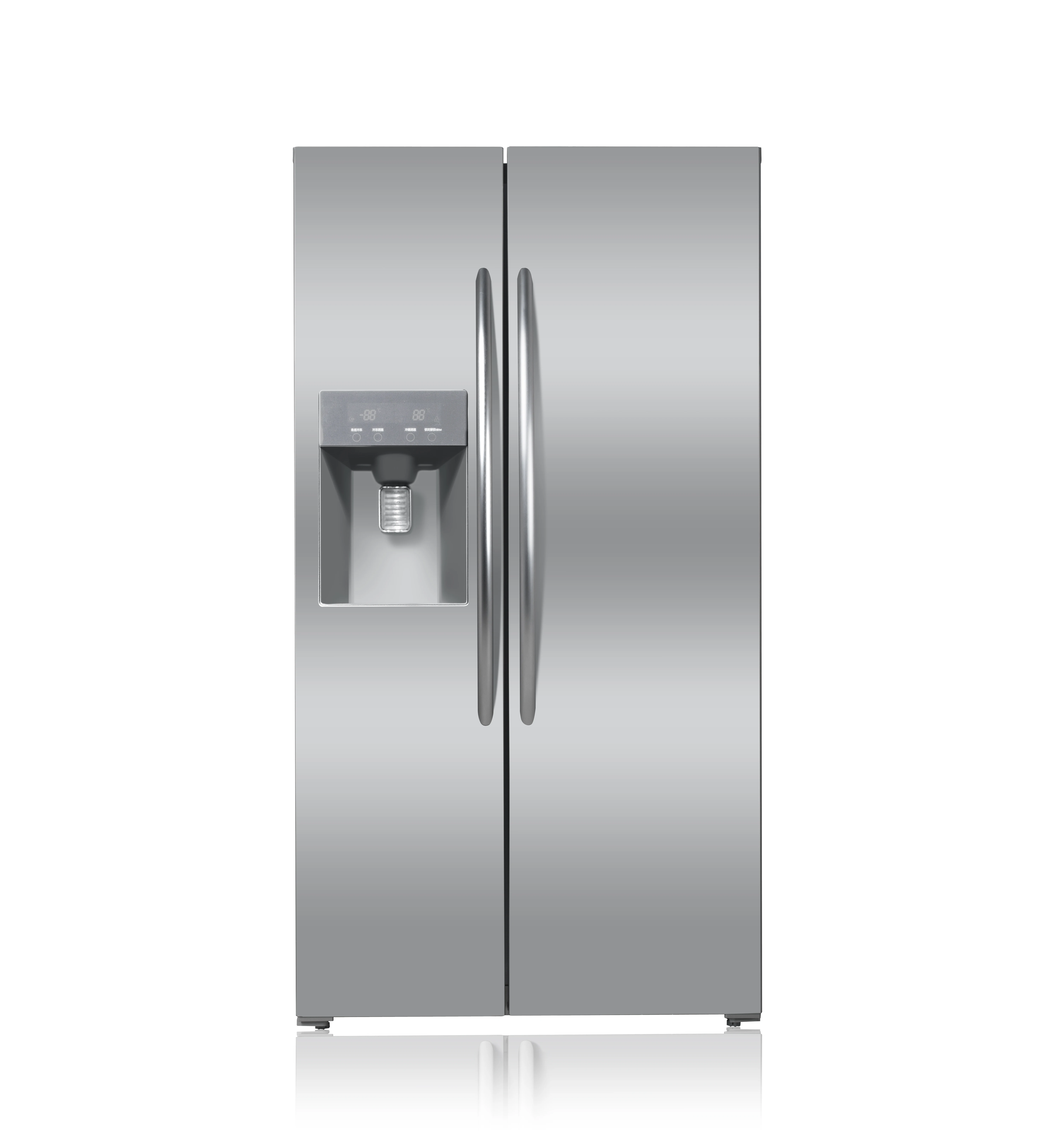 Top selling A+ energy class no frost big double door refrigerator side by side refrigerator with bar and ice maker