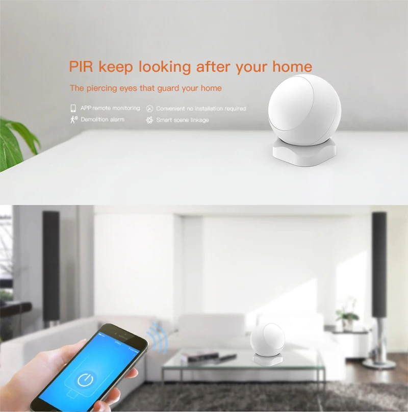 2019 new wireless motion detector PIR sensor smart home Zigbee APP alarm control - ANKUX.COM
