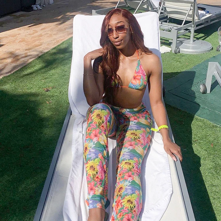 Woman Backless Bikini Print Top With High Waist Pants Designer 2021 Sexy Two Piece Summer Pants Set Women Clothing -SM, Yellow
Woman Backless Bikini Print Top With High Waist Pants Designer 2021 Sexy Two Piece Summer Pants Set Women Clothing -SM, Yellow