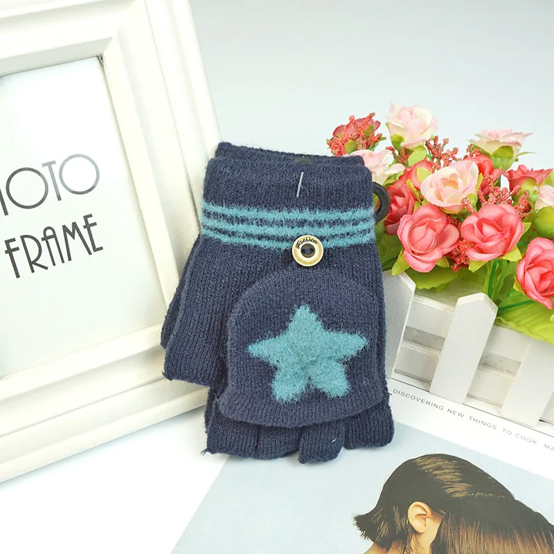 Pentagram Children's Mittens Autumn and Winter Baby Keep warm Half finger lovely dew finger winter outdoor cold prevention 
Pentagram Children's Mittens Autumn and Winter Baby Keep warm Half finger lovely dew finger winter outdoor cold prevention