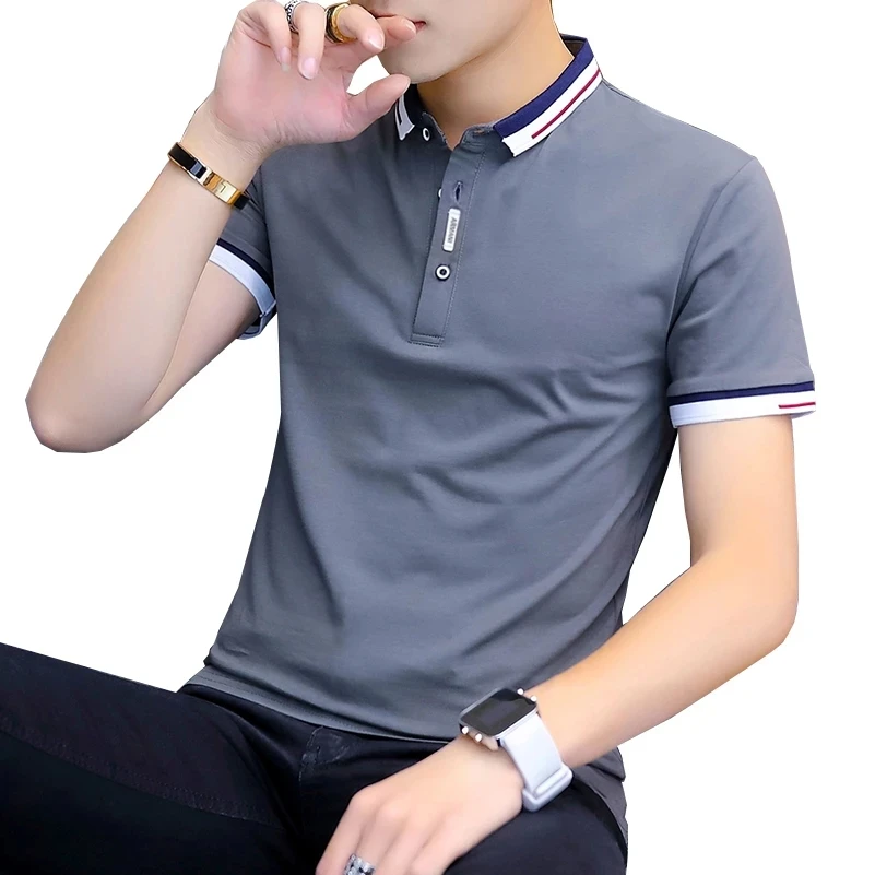 2021 New Arrival Summer T-shirt Men Short Sleeve Slim Fit Tshirts Turn-down Collar Tee Shirt Homme
2021 New Arrival Summer T-shirt Men Short Sleeve Slim Fit Tshirts Turn-down Collar Tee Shirt Homme