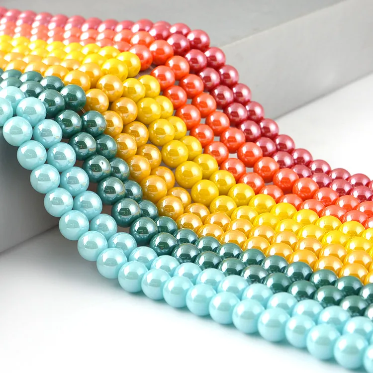 YIWU Wholesale crystal polished smooth luster solid color round glass glossy beads, Multi
YIWU Wholesale crystal polished smooth luster solid color round glass glossy beads, Multi
