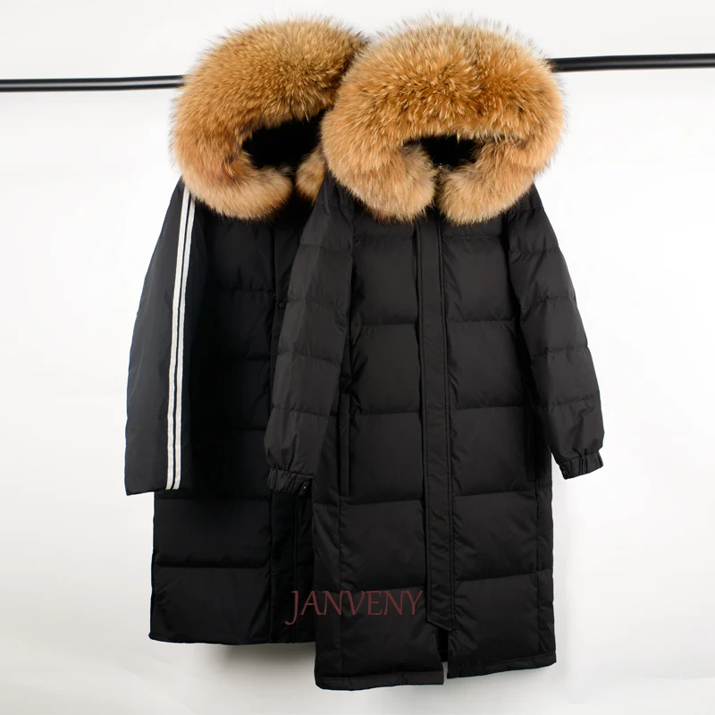 JANVENY 2021 New Style Ladies Over The Knee Big Real Fur Collar Slim Fit Large Size Black Duck Down Jacket For Couples
JANVENY 2021 New Style Ladies Over The Knee Big Real Fur Collar Slim Fit Large Size Black Duck Down Jacket For Couples
