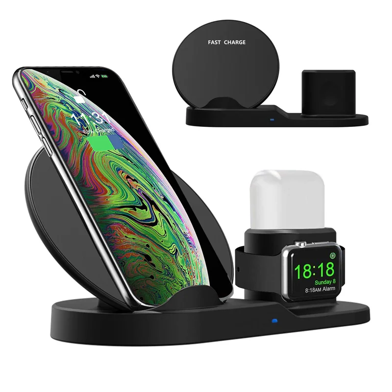 Qi Fast Built in 3 in 1 Wireless Charger Dock Charging Stand Phone Charger Wireless 10W for iphone for iWatch for airpods
Qi Fast Built in 3 in 1 Wireless Charger Dock Charging Stand Phone Charger Wireless 10W for iphone for iWatch for airpods