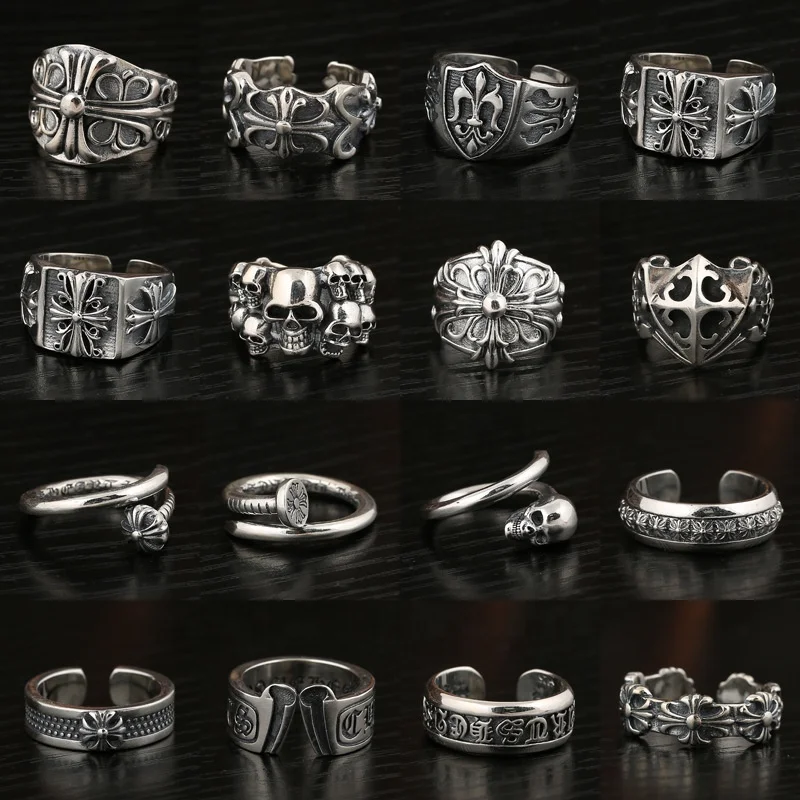 Men Jewelry Punk Vintage 925 Sterling Silver Nail Skull Cross Ring, Vintage silver color
Men Jewelry Punk Vintage 925 Sterling Silver Nail Skull Cross Ring, Vintage silver color