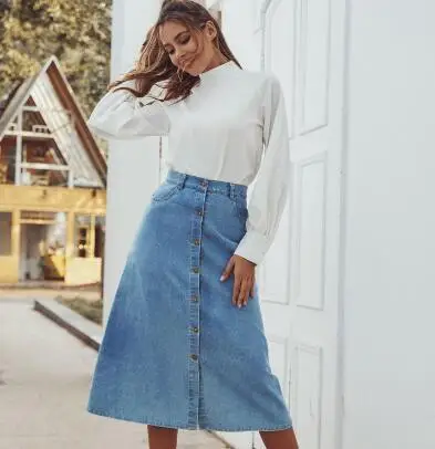 F21573A 2020 ready to ship Denim women's dresses wash blue high-waiste quality denim skirts
F21573A 2020 ready to ship Denim women's dresses wash blue high-waiste quality denim skirts