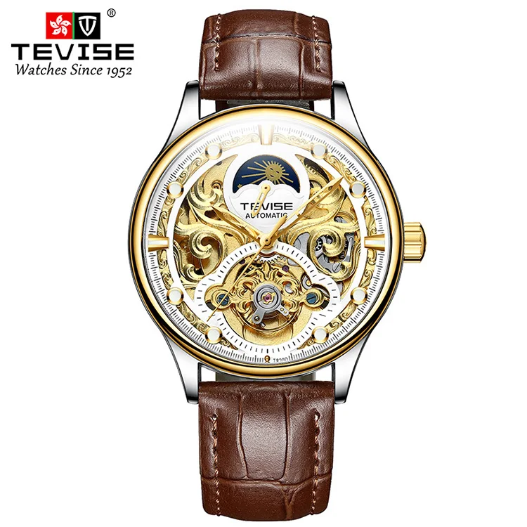 New Style Top Brand Luxury Transparent Golden Case Casual Design Genuine Leather Mens Watches Mechanical Skeleton Watch, Optional
New Style Top Brand Luxury Transparent Golden Case Casual Design Genuine Leather Mens Watches Mechanical Skeleton Watch, Optional