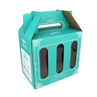 Zhuoyida Corrugated Cardboard Packaging 3 Pack Bottle Craft Beer Wine Carrier Gable Handle Box