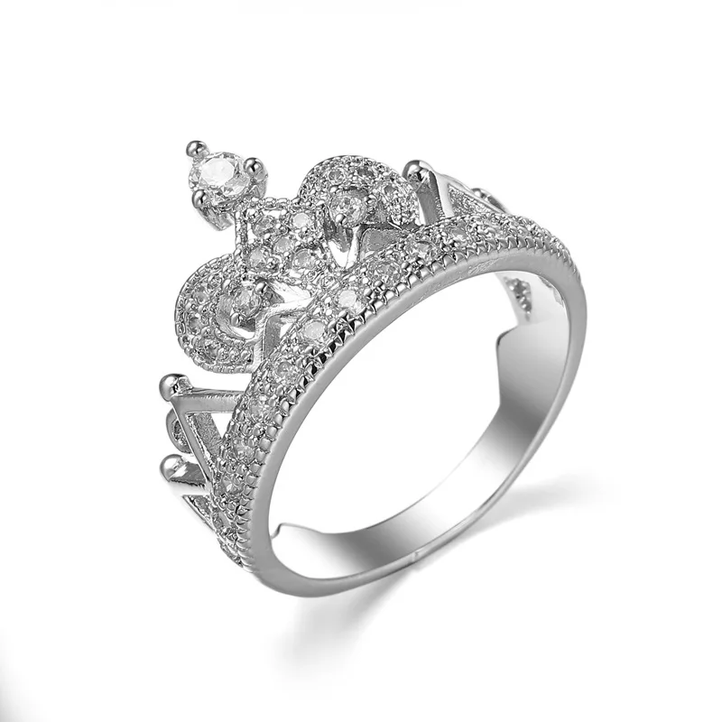 Wholesale new fashion jewelry ring exquisite crown zircon ring for women high quality platinum plated engagement finger ring, White
Wholesale new fashion jewelry ring exquisite crown zircon ring for women high quality platinum plated engagement finger ring, White